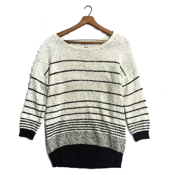 {Jana} Striped 3/4 Sleeve Crew Pullover Size Small - Picture 1 of 5